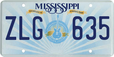 MS license plate ZLG635