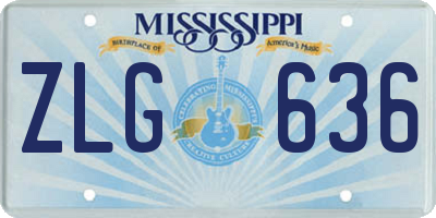 MS license plate ZLG636