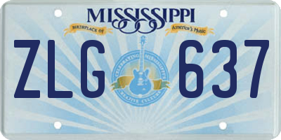 MS license plate ZLG637