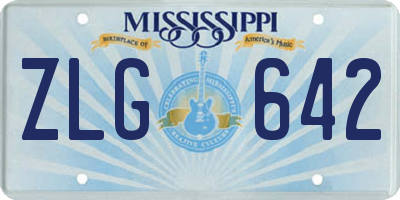 MS license plate ZLG642