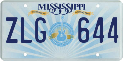 MS license plate ZLG644