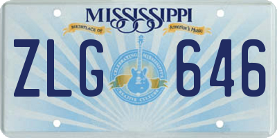 MS license plate ZLG646