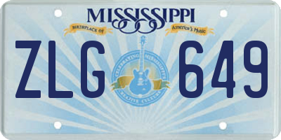 MS license plate ZLG649