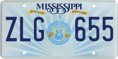 MS license plate ZLG655