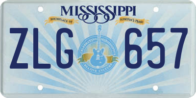 MS license plate ZLG657