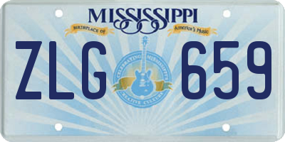 MS license plate ZLG659