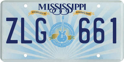 MS license plate ZLG661