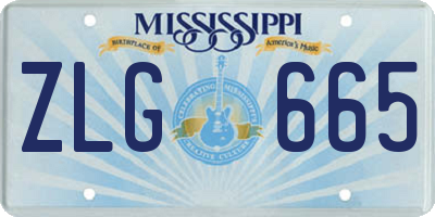 MS license plate ZLG665