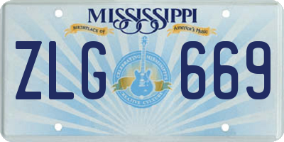 MS license plate ZLG669