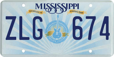 MS license plate ZLG674