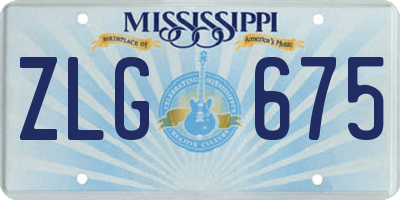 MS license plate ZLG675