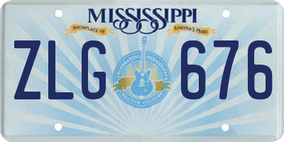 MS license plate ZLG676