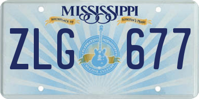 MS license plate ZLG677