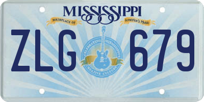 MS license plate ZLG679