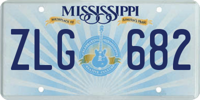 MS license plate ZLG682