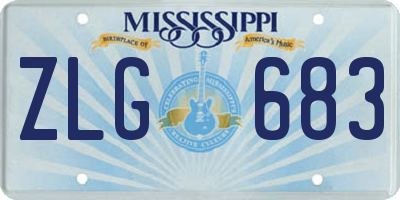 MS license plate ZLG683