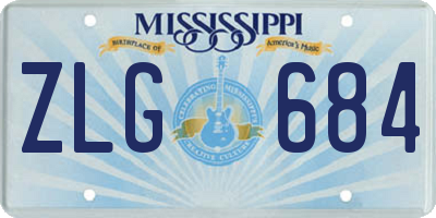 MS license plate ZLG684