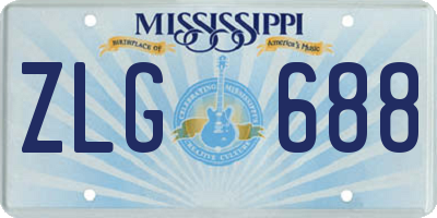 MS license plate ZLG688