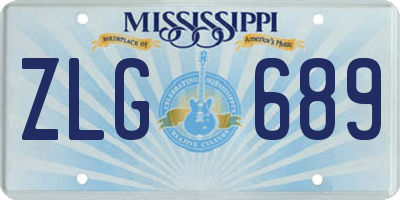 MS license plate ZLG689