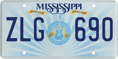 MS license plate ZLG690