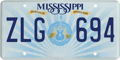 MS license plate ZLG694