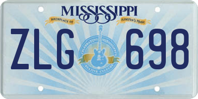 MS license plate ZLG698