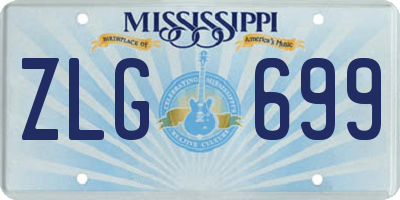 MS license plate ZLG699