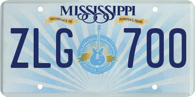 MS license plate ZLG700