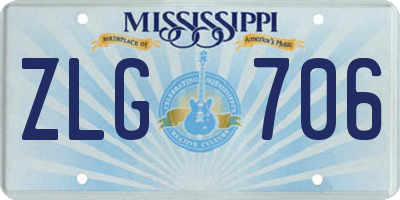 MS license plate ZLG706