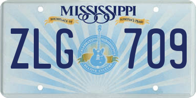 MS license plate ZLG709