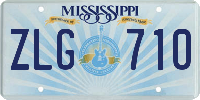 MS license plate ZLG710