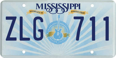 MS license plate ZLG711