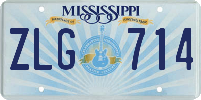 MS license plate ZLG714