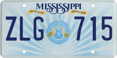MS license plate ZLG715