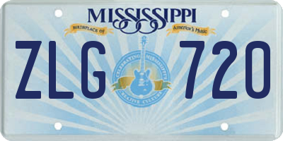 MS license plate ZLG720