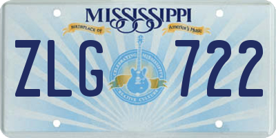 MS license plate ZLG722