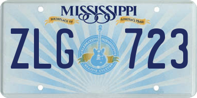 MS license plate ZLG723