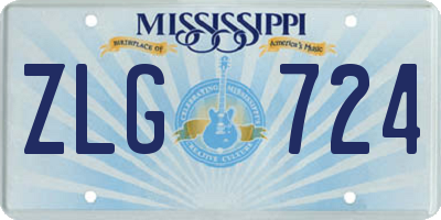 MS license plate ZLG724