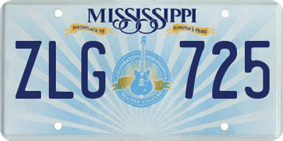 MS license plate ZLG725