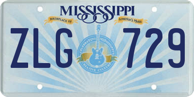 MS license plate ZLG729