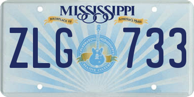 MS license plate ZLG733