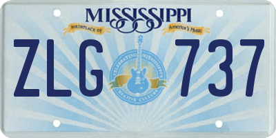 MS license plate ZLG737