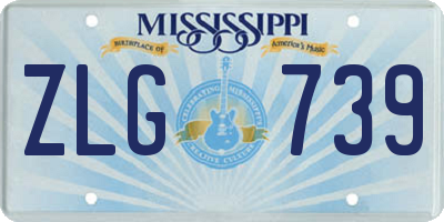 MS license plate ZLG739