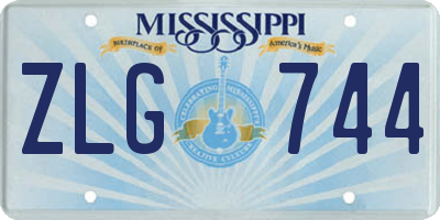 MS license plate ZLG744