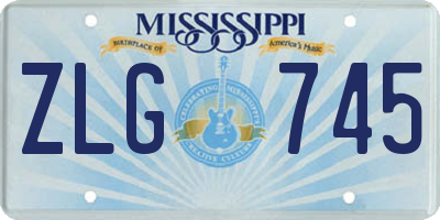 MS license plate ZLG745