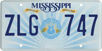 MS license plate ZLG747