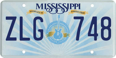 MS license plate ZLG748