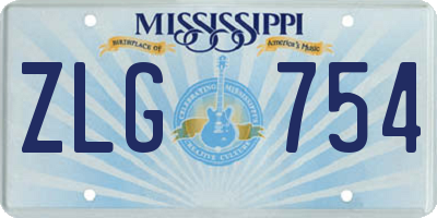 MS license plate ZLG754