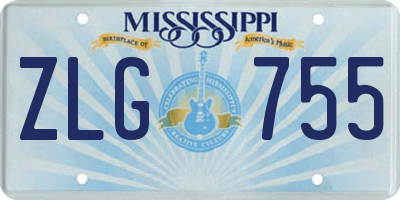 MS license plate ZLG755