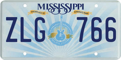 MS license plate ZLG766